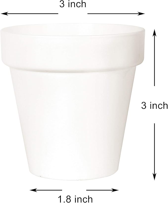 Youngever 10 Pack 3 Inch Mini Plastic Planters Indoor Flower Plant Pots, White Gardening Pot with Drainage for All House Plants, Flowers, Herbs, Succulents, NO Plant Included (Classic)