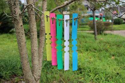 KINGLAKE 200 Pcs White Plastic Plant Tree Tags Nursery Garden Lables 2x20cm Wrap Around Hanging Tags Nursery Garden Stakes Large Writing Surface