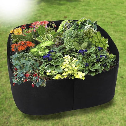 Planting Grow Bag,Felt Fabric Raised Planting Bed,Raised Garden Bed Planter Breathable Planting Container Rectangle Growing Pot