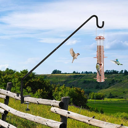 ERYTLLY 4 Packs 3 Inch Clamp 28" Long Deck Hook for Hanging Bird Feeder, Plants, Suet Baskets,Wind Chimes,Lanterns and More