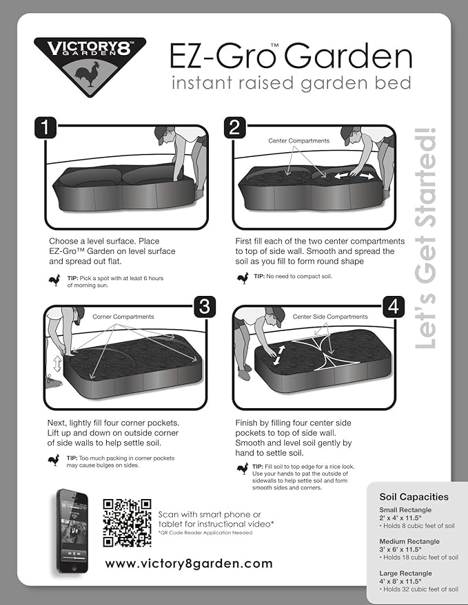 4 ft X 8 ft Victory 8 Big Green Grow Your OWN Machine EZ-GRO Raised Bed Garden AeroFlow Proprietary Fabric No Assembly