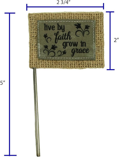 Cathedral Art Abbey & CA Gift Live by Faith Flag Flower Pick, One Size, Multi