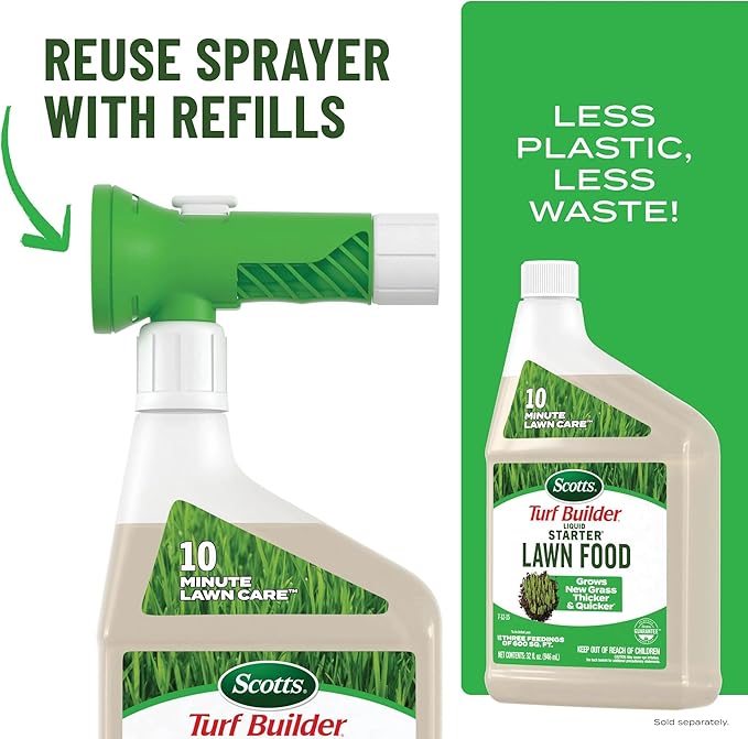 Scotts Turf Builder Liquid Starter Lawn Food, Lawn Fertilizer for New Grass, 7-12-15, 32 fl. oz.