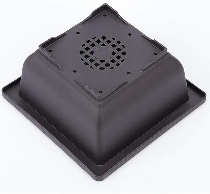 15 PCS 4.7 Inch Bonsai Training Pots, Square Plastic Plants Growing Pots, Flower Succulent Pots Container with 15 Drainage Trays for Garden, Office, Porch, Balcony, Home