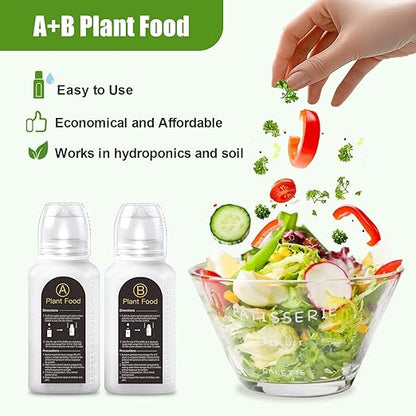 51 Pcs Grow Sponges and Nutrients for Hydroponics Plant Food Compatible with Aero Garden and All Brands - Seed Pods Lables and Indoor Plant Fertilizer for Indoor Garden Hydroponics Growing System