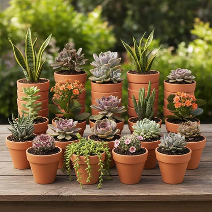 24 Pack 4 Inches Terracotta Plant Pots, Terra Cotta Planter with Drainage Holes, Perfect for Planting, Painting, Weddings and Parties