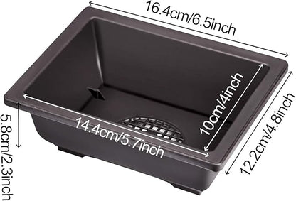 ZOENHOU 20 PCS 6.5 Inch Rectangular Bonsai Training Pots, Premium Plastic Plant Pot with Deep Humidity Trays, for Plants Flowers African Violets Reusable Durable