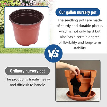 WFLNHB 100 Pack 8 Inch Nursery Pots Plastic Plant Pots Flexible Seedling Pot for Indoor and Outdoor Use
