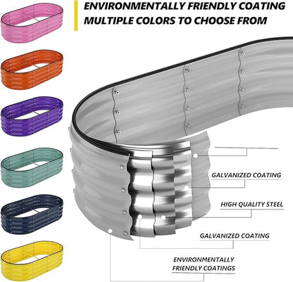 Galvanized Planter Outdoor Galvanized Metal Planter Round Raised Garden Bed Kit for Gardening Outdoor 1PC Gray 3X3X1FT