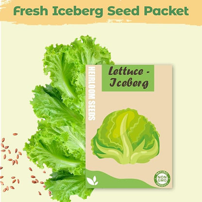 8-Pod Iceberg Lettuce Seed Pod Kit for Aerogarden, Includes Iceberg Seeds - Universal Hydroponic Pods Indoor Gardening Supplies (8-Pod)