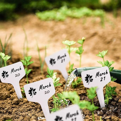 200pcs Plant Labels, Seed Remark Name Sign, Waterproof Flower Potting Name Markers, Record Plant Time Name Garden Seedling Marker Nursery Plant Tags Seed Label Potted Plant Stakes for Outdoor Garden