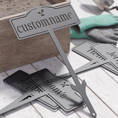 Garden Markers, 4 Pcs Customizable Plant Labels for Herb Garden & Vegetables, Metal Decorative Outdoor Stakes, Seed & Plant Markers for Farmhouse/Greenhouse