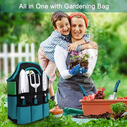 Kynup Garden Tools, 7 Piece Gardening Gift for Women&Men, Gardening Hand Tools Set, Ideal Gardening Supplies, Essentials, Garden Stuff, Rust-Proof, Stainless Steel, Aluminum Alloy Material