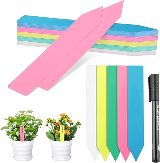 Greaner 6 Inch Plant Name Tags, 50PCS Plastic Garden Plant Markers, Plant Labels for Garden, Plant Identification Stakes for Indoor Outdoor Plants, Succulents, Trees, Herbs, Seeds, Vegetable(Colorful)