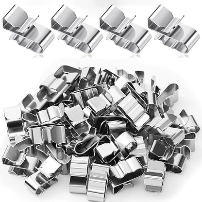altivox 304 Stainless Steel Trailer Wire Clips 50 Pcs, Solar Panel Wire Clips Metal Wire Clamps for PV Wiring Boat Cable, Boat Trailer