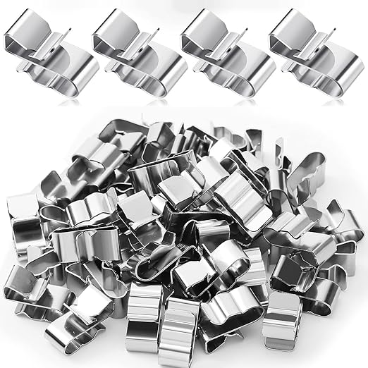 altivox 304 Stainless Steel Trailer Wire Clips 50 Pcs, Solar Panel Wire Clips Metal Wire Clamps for PV Wiring Boat Cable, Boat Trailer