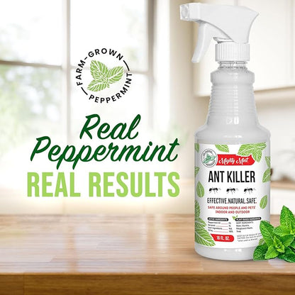 Mighty Mint Peppermint Oil Ant Killer Spray – Natural Ant Repellent for Indoor & Outdoor Use – Plant-Based Insect & Pest Control – 16 oz (Pack of 2)