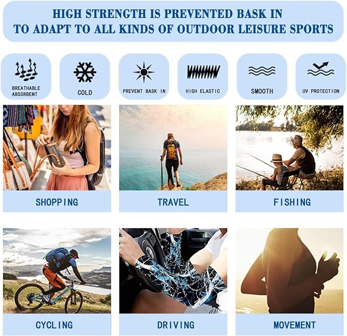 Binienty Unisex Arm Sleeves for Driving, Golf, Cycling, Sports, UV Protector Cooling Arm Sleeves Cover