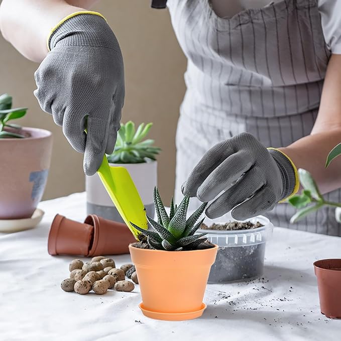 Frcctre 30 Pack 4 Inch Plastic Planter Pots, Small Flower Pots Seedlings Nursery Pots with Drainage Hole and Saucers for Indoor Outdoor Plants Flowers Herbs Succulents, 6 Colors