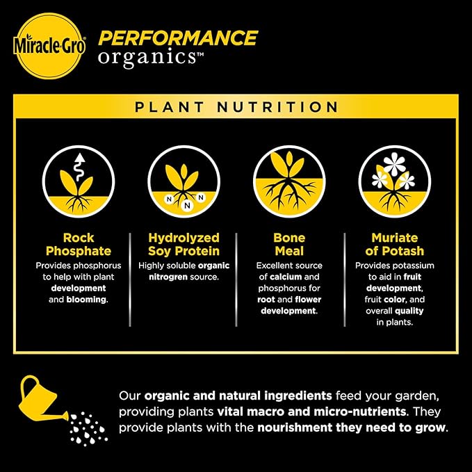 Miracle-Gro Performance Organics All Purpose Plant Nutrition, 1 lb. - All Natural Plant Food for Vegetables, Flowers and Herbs - Apply Every 7 Days for Best Results - Feeds up to 200 sq. ft.