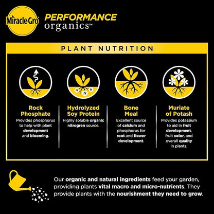 Miracle-Gro Performance Organics Edibles Plant Nutrition - Organic Plant Food Feeds Instantly, for Tomatoes, Vegetables, Herbs and Fruits, Promotes a Bountiful Harvest, 1 lb.