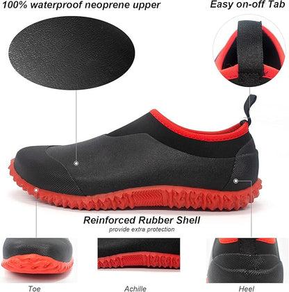 SWIFTFROG Men’s Garden Boots - Unisex Waterproof Ankle Slip-On Footwear Rubber Rain Boots for Men Women Outdoor,Camping,Gardening