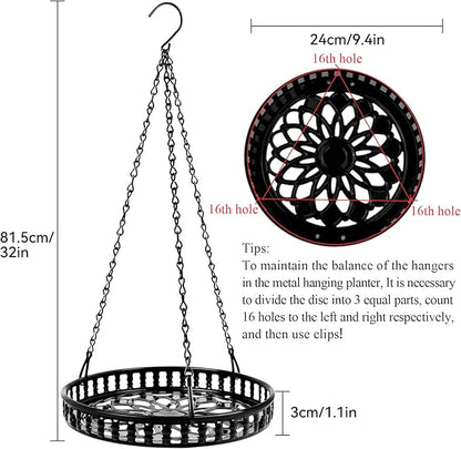 Metal Plant Hanger Indoor Outdoor, Plant Hanger for Indoor Outdoor Plants, Flower Pot Hanging Plant Holder, Hanging Plant Shelf, Black, 1pcs