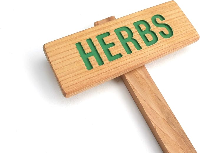 HERBS Garden Sign, Painted & Oil Sealed Cedar wood, Wooden Garden Sign, Herb Garden Marker, Custom Garden Sign, Personalized Marker