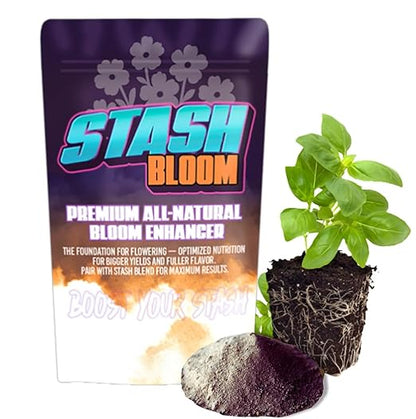 Stash Bloom Organic Bloom Booster (2-8-6) – Premium All-Natural Flowering Nutrient & Bud Builder for Heavy Yields – Concentrated Dry Soil Amendment with 9% Calcium & Fish Bone Meal (42 lbs)