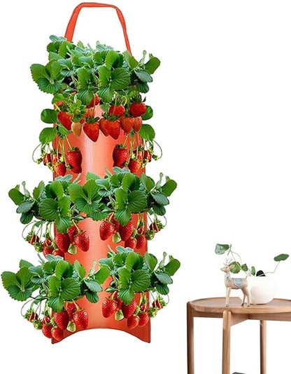 Upside Down Planter Tomato Herb Strawberry Grow Bags | 8 Hole Hanging Grow Bags for Tomato Chili Herb Strawberry,Hanging Aeration Fabric Strawberry Planter Bags for Growing Herbs Flowers