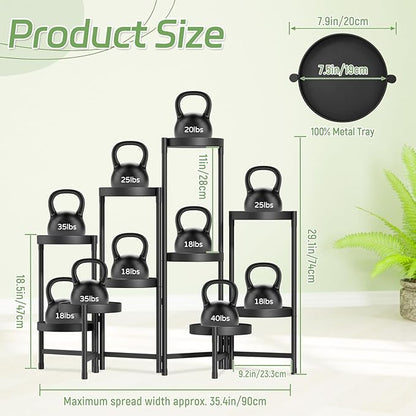 iDavosic.ly Plant Stand Indoor Outdoor, 10 Tier Corner Metal Flower Display Holder Shelf, Easy Assembly Folding Tall Orchid Rack for Patio Balcony Porch Garden Living Room House, Black