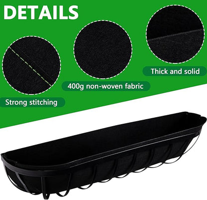 Adnee 3 pcs Fabric Window Box liners-30 inch Fabric Planter Basket Liner-Rectangle Felt Flower Pot Liners-Hanging Plant Basket Fiber Insert for Garden Wall Hanging Planter Flower Vegetables