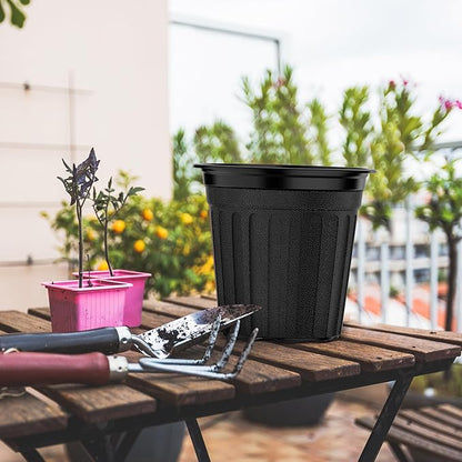 24 Pcs 3 GallonPlanter Nursery Pots, Seed Starting Pot Plastic Flower Seedling Pots with Drainage Holes Flexible Plant Container for Indoor Outdoor Garden Lawn Yard Plants Seedlings (24, 3 Gallon)