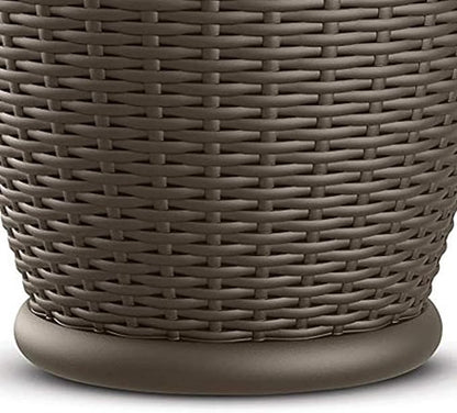 Suncast 4 Pack Wicker Planter w/ Drillable Drain Holes, Decorative Indoor/Outdoor Pot, 18in, Java