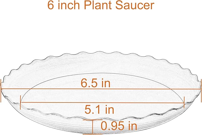 6 Pack Plant Saucer 6 inch, Heavy Duty Plastic Plant Saucers, Durable Plant Tray for Pots, Flower Saucers for Indoors, Plant Pot Saucers, Trays for Planter (Terracotta)