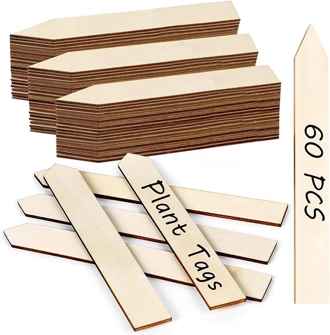 60 PCS Bamboo Plant Labels, Garden Plant Markers Plant Tags for seedlings Succulents Nursery Indoors Greenhouse