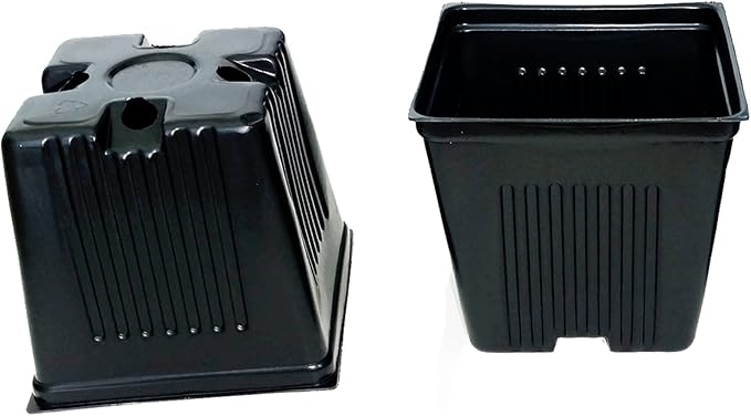 Gage Durapot Square Plastic Nursery Pots, 3 1/2" - Qty.150 - Flowers seed starting strawberries herbs + 25 STAKES LABELS