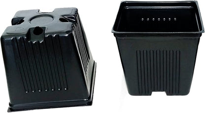 Gage Durapot Square Plastic Nursery Pots, 3 1/2" - Qty.150 - Flowers seed starting strawberries herbs + 25 STAKES LABELS