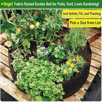 300 Gallon Big Raised Garden Bed Bag (60x24 inch) Large Plant Grow Bag for Potato,Tomato Planter,Herbs Veggies Planter,Flower Bed,Plant Container,Yard Waste,Lawn Debris,Leaf Bag with Gardening Gloves