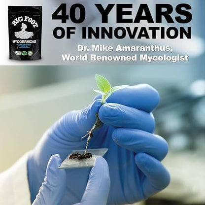 Big Foot Mycorrhizae for Plants, Potted Plants and Gardens - Concentrate Fully Dissolves in Water, Year Round Organic Fertilizer for Root Growth and Healthy Soil - 8 Ounces of Mycorrhizal Inoculant