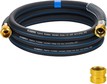 5/8 IN. × 10FT. Flexible Hybrid Garden Hose, High Flow 5/8" I.D. No Memory Durable Lightweight Water Hose Leader Hose for Watering, Irrigation, Water Transfer Pump