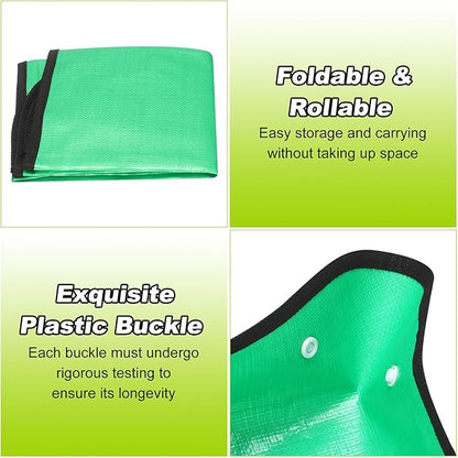 HARFINGTON Repotting Mat 39.4" x 59.1" PE Cloth Waterproof Plant Repotting Mat Foldable Portable Gardening Potting Tray with Plastic Buckle for Indoor Plant Change Soil Watering, Green