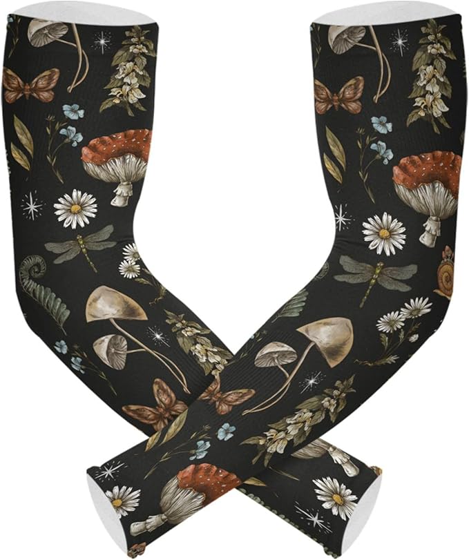 Wamika Gardening Sleeves Spring Globe Daisy Flowers Farm Sun Protective Arm Sleeves with Tumb Hole