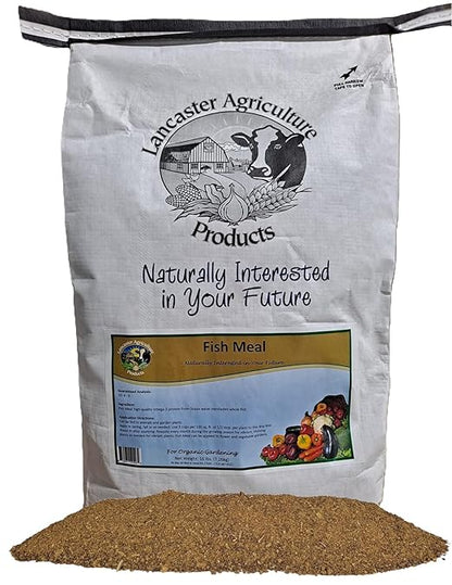 Fish Meal Fertilizer 16 Pounds for Vegetable Gardens, Flower Beds, Outdoor Plants, Trees & Shrubs - Ideal Nutrient-Rich Blend for Healthy Growth & Vibrant Blooms - Lancaster Agriculture Products