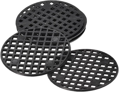 50 Pack Plant Pot Hole Mesh Pads - Round Rigid Bonsai Flowerpot Drainage Grid Screen Apply to Outdoor/Garden (4.5cm/1.8 Inch, Black)