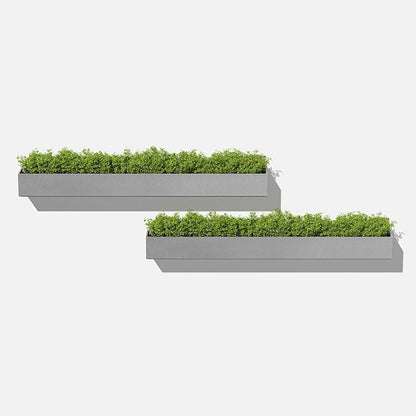 Veradek Forma Series Trough Hanging Planter - Rectangular Planter for Window Sill/Wall Decor | Made from Plastic-Stone Material | Modern Décor for Succulents, Indoor Small Plants