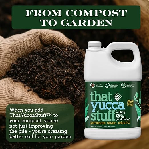 OMRI Listed Soil Conditioner & Input Material Wetting Agent | 97% Yucca Schidigera Extract with Citric & Humic Acids | Boosts Water Penetration, Plant Health | Eco-Friendly | 3 Liter