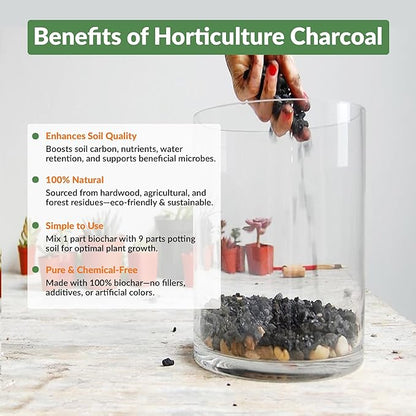 Old Potters Premium Horticultural Charcoal Chips, Natural Soil Amendment for Areation and Healthy Microbe and Plant Growth. (24 Quarts)