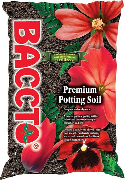 Michigan Peat General All Purpose Premium Potting Soil with Perlite for Indoor Outdoor Pots, Raised Bed, and Container Garden, 25 Pound Bag, 100 Pack
