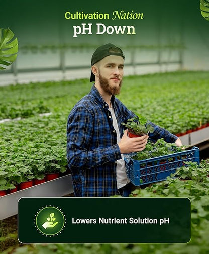 FoxFarm Cultivation Nation pH Down for Plants’ Nutrient Solutions - Formulated with Citric Acid for Adjustment - Ideal for Soil & Hydroponics, Lowers pH Levels for Plant Growth - 1 Gallon
